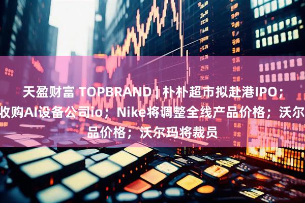 天盈财富 TOPBRAND | 朴朴超市拟赴港IPO；OpenAI收购AI设备公司io；Nike将调整全线产品价格；沃尔玛将裁员